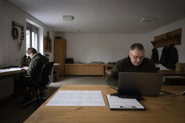 Vereinskalender mit Quartalsmarkierungen neben digitaler Schießterminübersicht